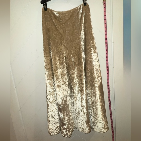 VINCE velvet purl edge paneled slip skirt in oak stone Size:6 STYLE V800430749 - Picture 13 of 16